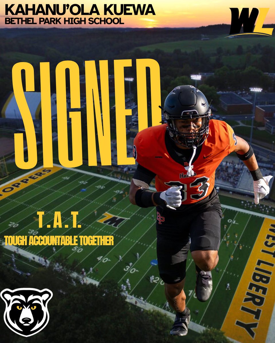 Welcome to the Hilltop! 🏔

DB Kahanu’Ola Kuewa
Bethel Park High School 
#WLUFOOTBALL