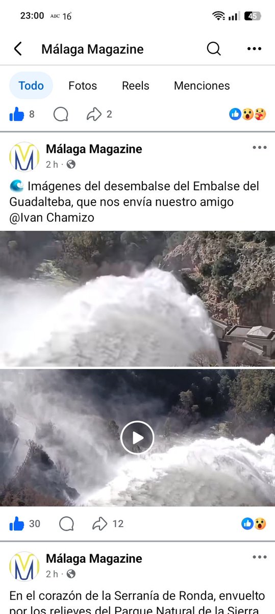 Mis vídeos del desembalse del Embalse del Guadalteba hoy en la página Málaga Magazine. 🤩🤩