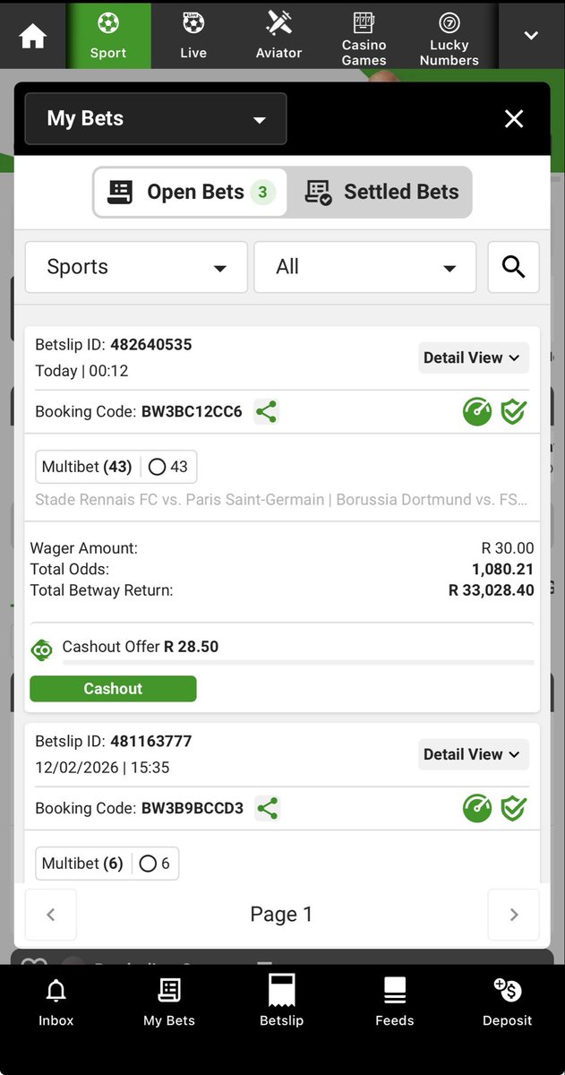ConfidenceSnr's tweet photo. I just placed a bet with Betway. Tap here to copy my bet or search for this booking code in the Multi Bet betslip BW3BC12CC6 https://t.co/sGfBloVoyo
1000 odds 💥 Double chance and under 4.5 goals train 💥
#BETWAY #BetwayPrem #betwaycodes #betwayslip https://t.co/hCoxgYJu45