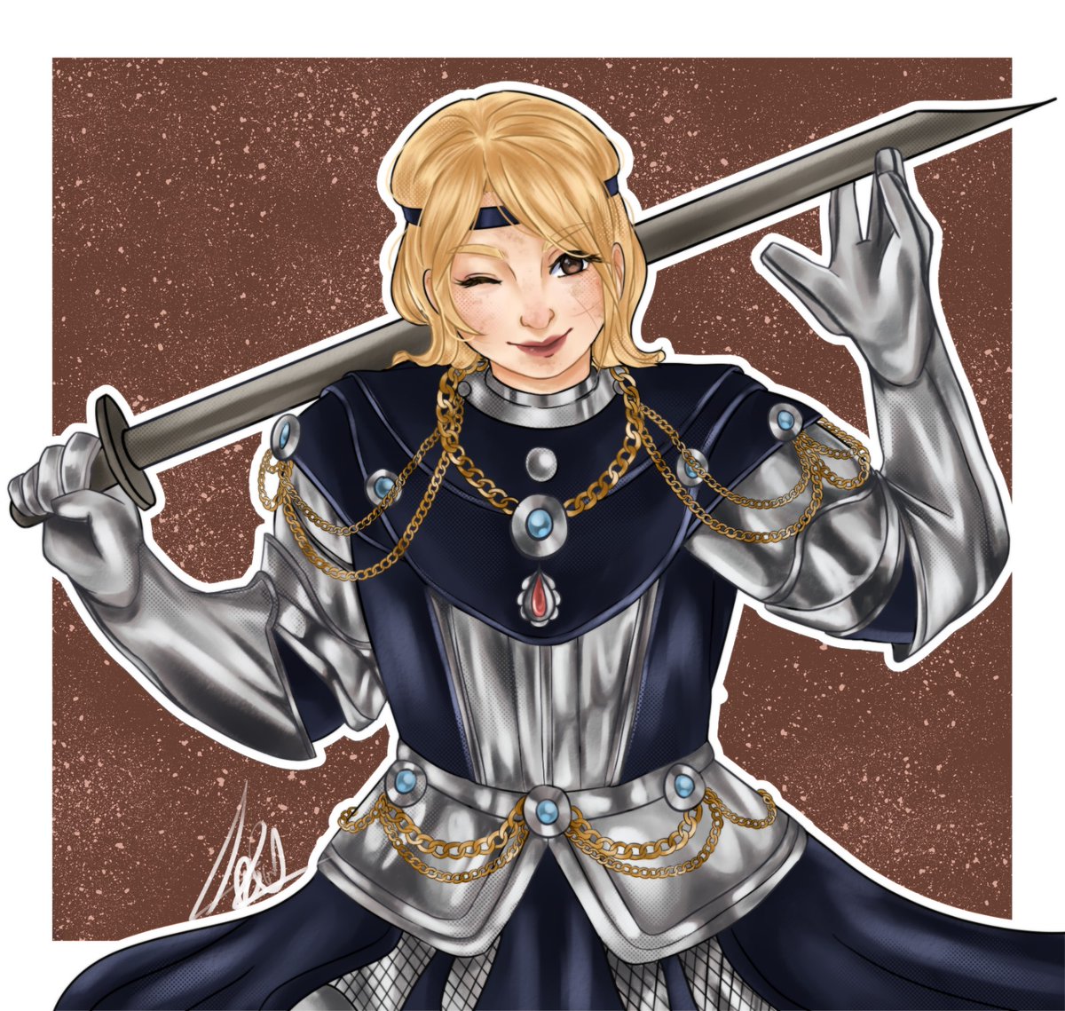 ranseleeart's tweet photo. New drawing for a commission, It was a bit challenging because it was my first time drawing armor (　-∀-)

#ELDENRING #art #Commission https://t.co/h9O0Bn6H9Q