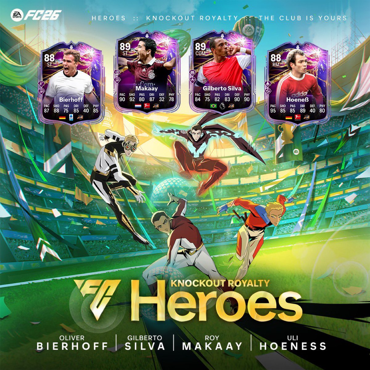 FUTStorage's tweet photo. 🚨🚨ALL NEW HEROES GOT LEAKED‼️🦸🦸

• Roy Makaay 🇳🇱 
• Gilberto Silva 🇧🇷 (SBC)
• Oliver Bierhoff 🇩🇪
• Uli Hoeness 🇩🇪 

➡️ Coming Soon….

Also Chiellini SBC and Gilberto Silva SBC official Stats got leaked 👀🤔

Which New Hero is going to be the most OP in your Opinion? 💬 https://t.co/URoy8EFUaX