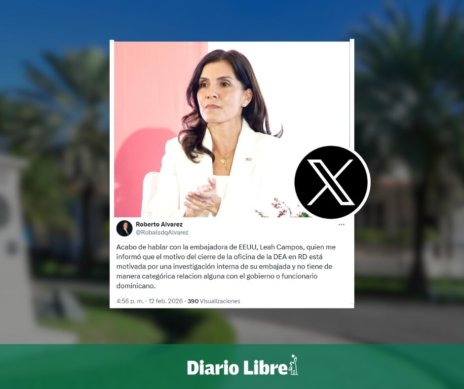 DiarioLibre's tweet photo. 🔴 | #ÚltimoMinutoDL | Canciller dice cierre de la DEA responde a investigación interna
El canciller dominicano, Roberto Álvarez, explicó a través de una publicación en su cuenta de X, tras conversar con la embajadora Leah Francis Campos, la medida no guarda “de manera categórica” relación alguna con el Gobierno dominicano ni con funcionarios locales. 

📷Foto: Dare Collado / Diario Libre

#DiarioLibre #Noticias #DiarioLibreUSA #GobiernoDL #DEA #EstadosUnidos #RobertoAlvarez
