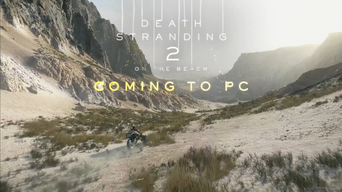 Genki_JPN's tweet image. Death Stranding 2 coming to PC on March 19!

- Unlocked frame rates
- Ultra Widescreen support
- DualSense Controller support
- Upscaling &amp;amp; Frame generation