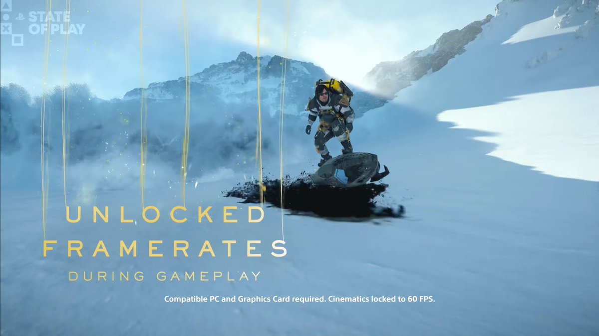 Genki_JPN's tweet image. Death Stranding 2 coming to PC on March 19!

- Unlocked frame rates
- Ultra Widescreen support
- DualSense Controller support
- Upscaling &amp;amp; Frame generation