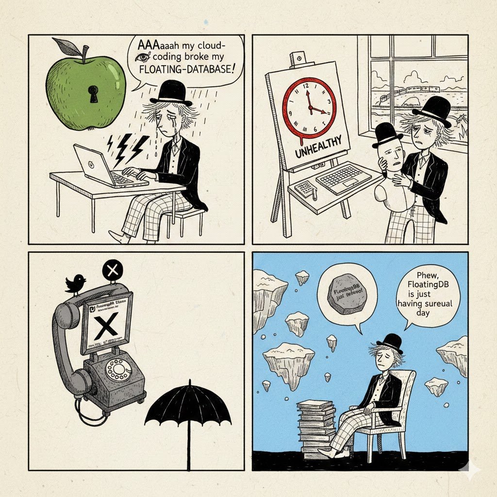 Floating DB is down

Oh noes, cloud coding