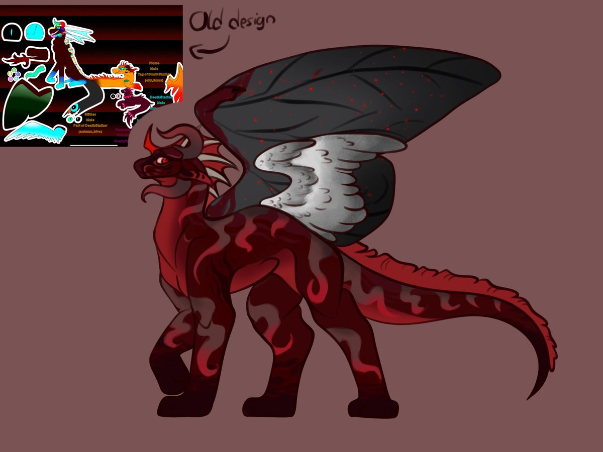 Enzo_drawsstuff's tweet photo. Redesign for a really old oc of mine. I first designed his basic look before he was fused with the other dragons/creatures. Lore is in the pinned comment if anyone is interested #art #drawing #dragon #wof #WingsofFire https://t.co/oehhgH0jDd