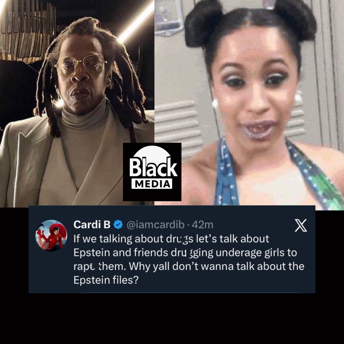 Cardi B sent some shots at Jay-Z after his debut in the Epstein files.

— Jay-Z previously cleared a sample for the pølè veteran in the song where she flew to Dubai on a yacht.👀