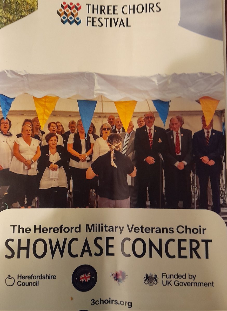 Delighted to represent the Mayor tonight at the Hereford Veterans Military Choir concert in the Bishop's Palace. Songs written and performed by our veteran community.
Deeply personal, moving and utterly sincere perspectives on military service. Superb. Well done to all involved.