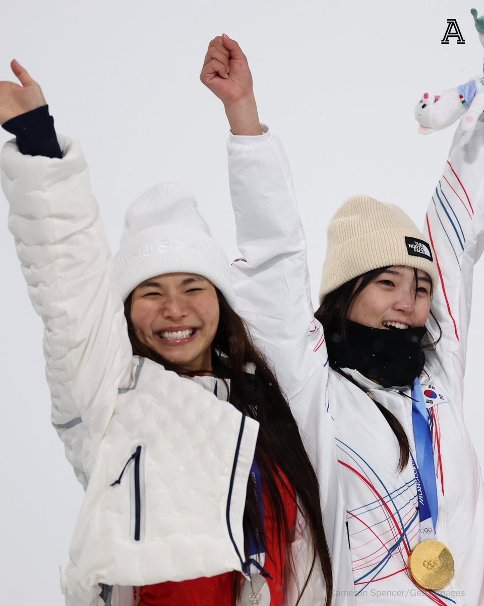 The connection between snowboarders Choi Gaon and Chloe Kim extends beyond the medal podium.

Kim began mentoring Choi nearly a decade ago and cheered Choi on as she passed Kim as the youngest X Games halfpipe gold medalist in 2023.

"I feel like a proud Mom. The future of
