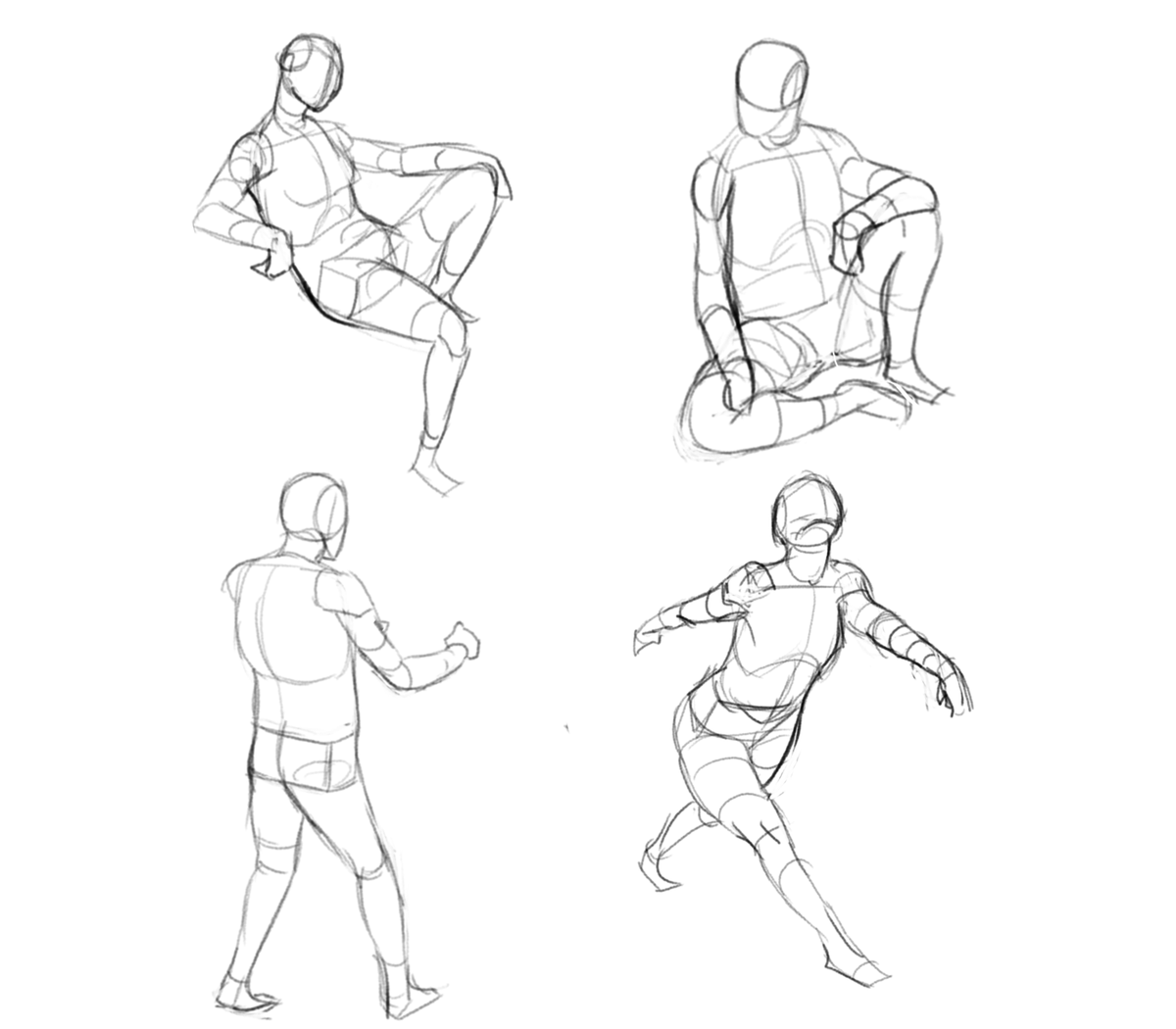 No reference drawing practice

My brain couldnt think of more poses.