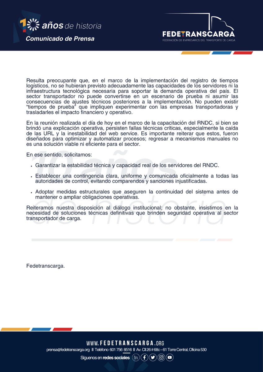 FEDETRANSCARGA tweet media