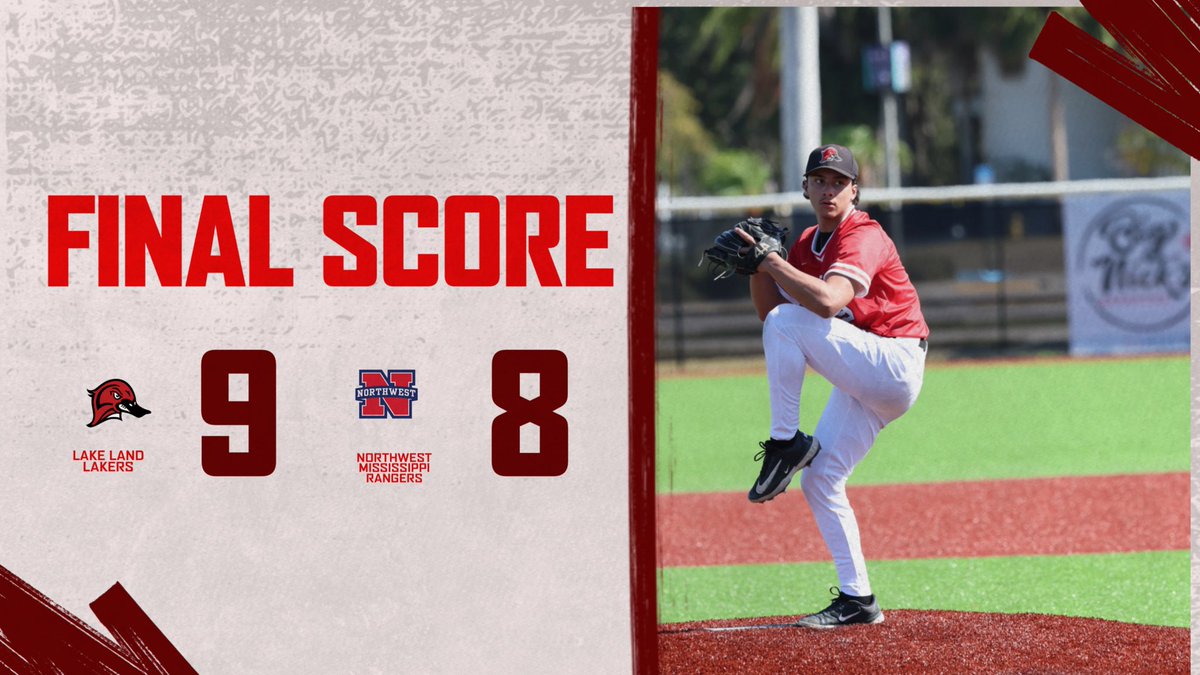 Lakers bats get hot and score 9 runs to beat the Rangers of Northwest Mississippi!
Gamers:
<a href="/MaddenJohnson3/">Madden Johnson</a> 2-4 2B, 3B 3 R, RBI
<a href="/Shvrif21/">Sharif Colón</a> 2-4 3RBIs 2R, 💣
<a href="/Kyle_Hartmann99/">Kyle Hartmann</a> 1-4 💣

Pitchers:
<a href="/TylerZuber23/">Tyler Zuber</a> 1IP 2Ks (Save)

Lakers are back at it Vs the Rangers for a DH starting at