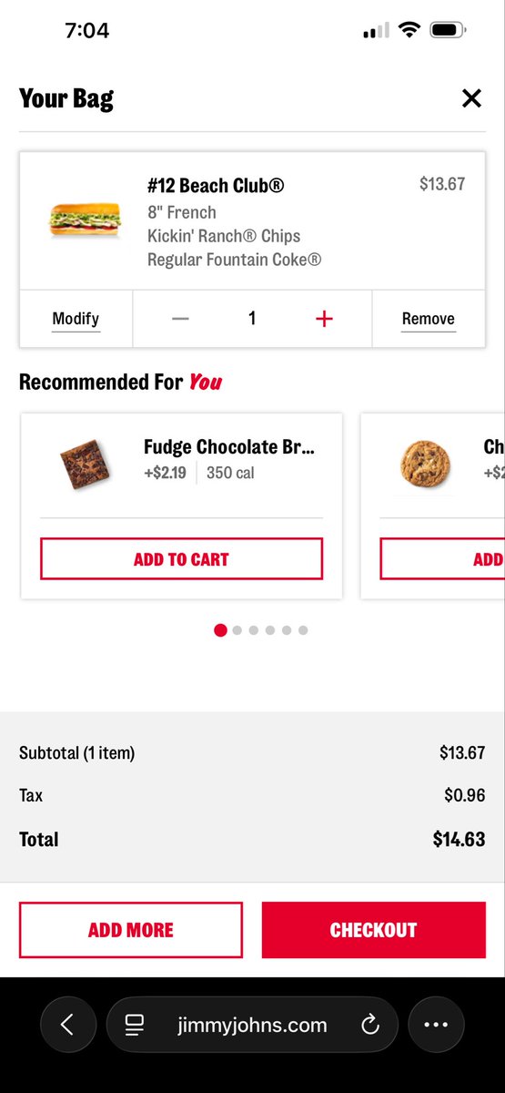 johnspinks's tweet photo. I’m confused @jimmyjohns cuz the math ain’t mathing…make it a combo for $1 my arse 🤕 https://t.co/mJh1pNKlA6
