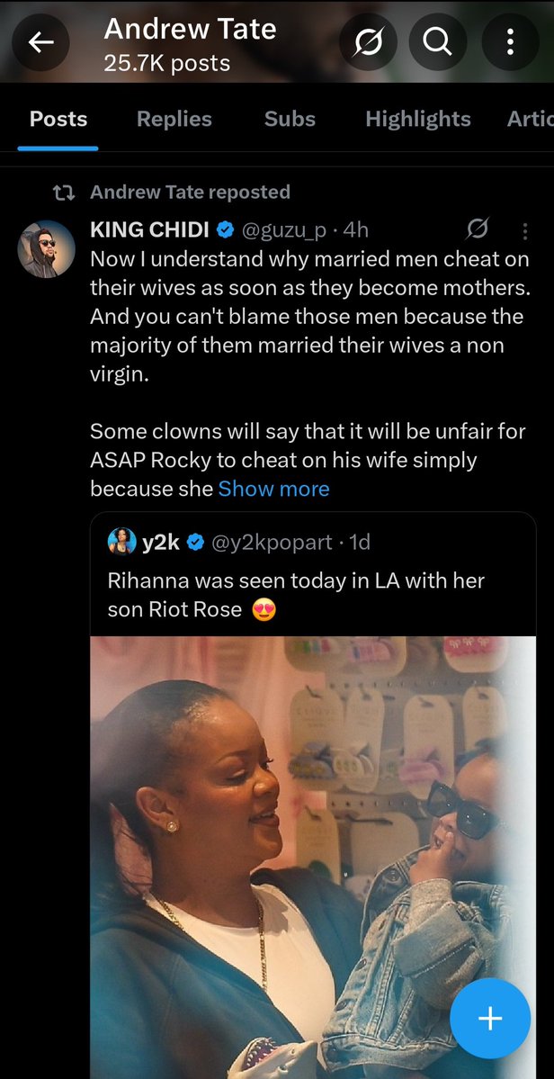 guzu_p's tweet image. Andrew Tate repost my tweet keh? 😂

Baba don fuel my misogynist raise to power 10 😂