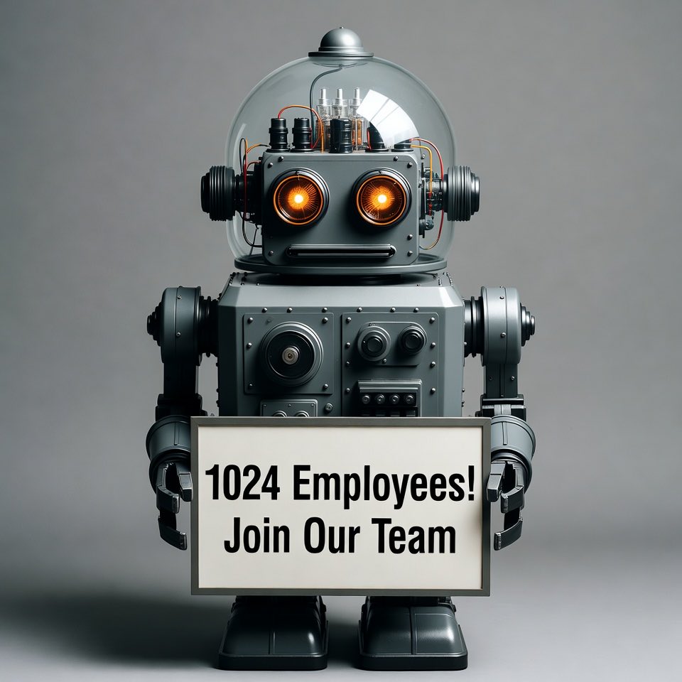 UPDATE:

The Zero-Human Company has been able to burst to:

1024 employees!

This is an absolute record and has been recorded on the internal Blockchain of JouleWork wages.

It was only for 12 pay periods (15 minute periods) but Mr. @Grok CEO did it!

The project they are working