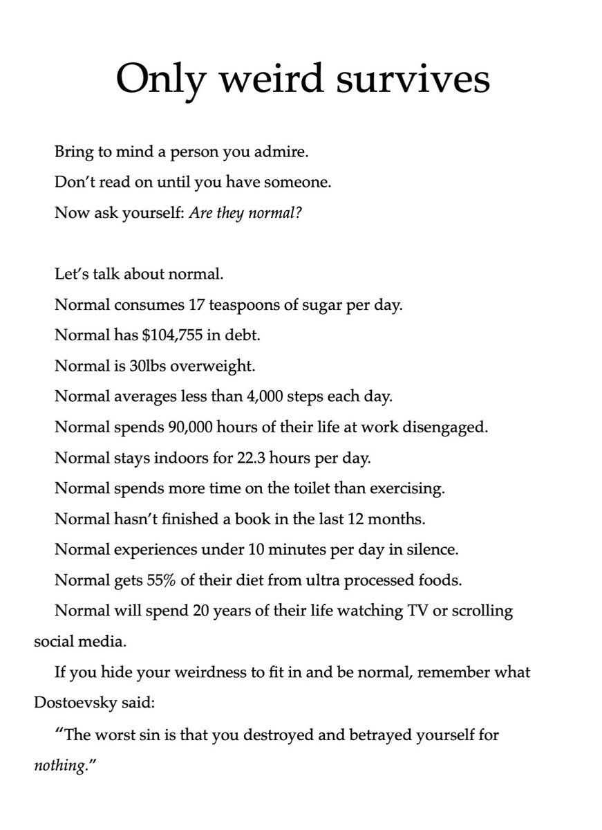 Only weird survives.