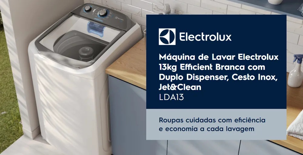 BIGPromosPRIME's tweet photo. 220v 🔥 Máquina De Lavar Electrolux Efficient 13kg Auto Cesto Inox Branco

* R$ 1.365 em até 10x ou 18x Cartão MP
🎟 Cupom: Resgate 30% OFF Abaixo do Preço

Acesse Aqui: https://t.co/67PC1yaTvw
. https://t.co/L9qoylhpZa