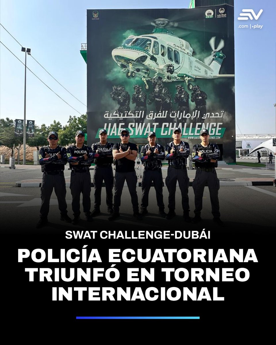 🚨🚓 La Policía Nacional del Ecuador participó en el campeonato UAE SWAT Challenge, que reunió a 109 equipos considerados entre las mejores unidades tácticas del mundo, provenientes de 48 países. ▶️ bit.ly/4adZ3P4