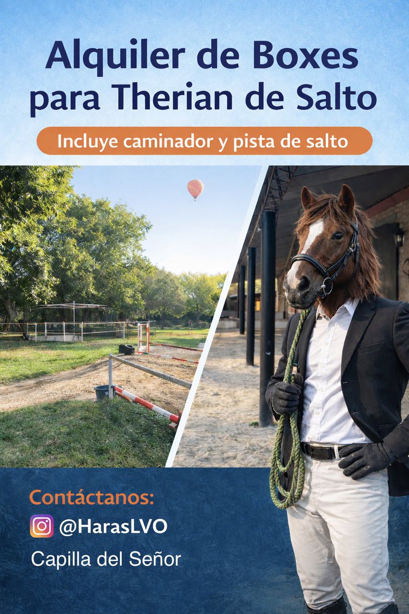 Cintiamy's tweet photo. 🏇✨ Alquiler de Boxes para Therian de Salto ✨🏇

En Haras LVO ofrecemos un espacio ideal para entrenamiento y desarrollo deportivo.

✔️ Boxes amplios y cómodos
✔️ Caminador incluido
✔️ Pista de salto equipada
✔️ Entorno natural y seguro https://t.co/weRL5zJk8y