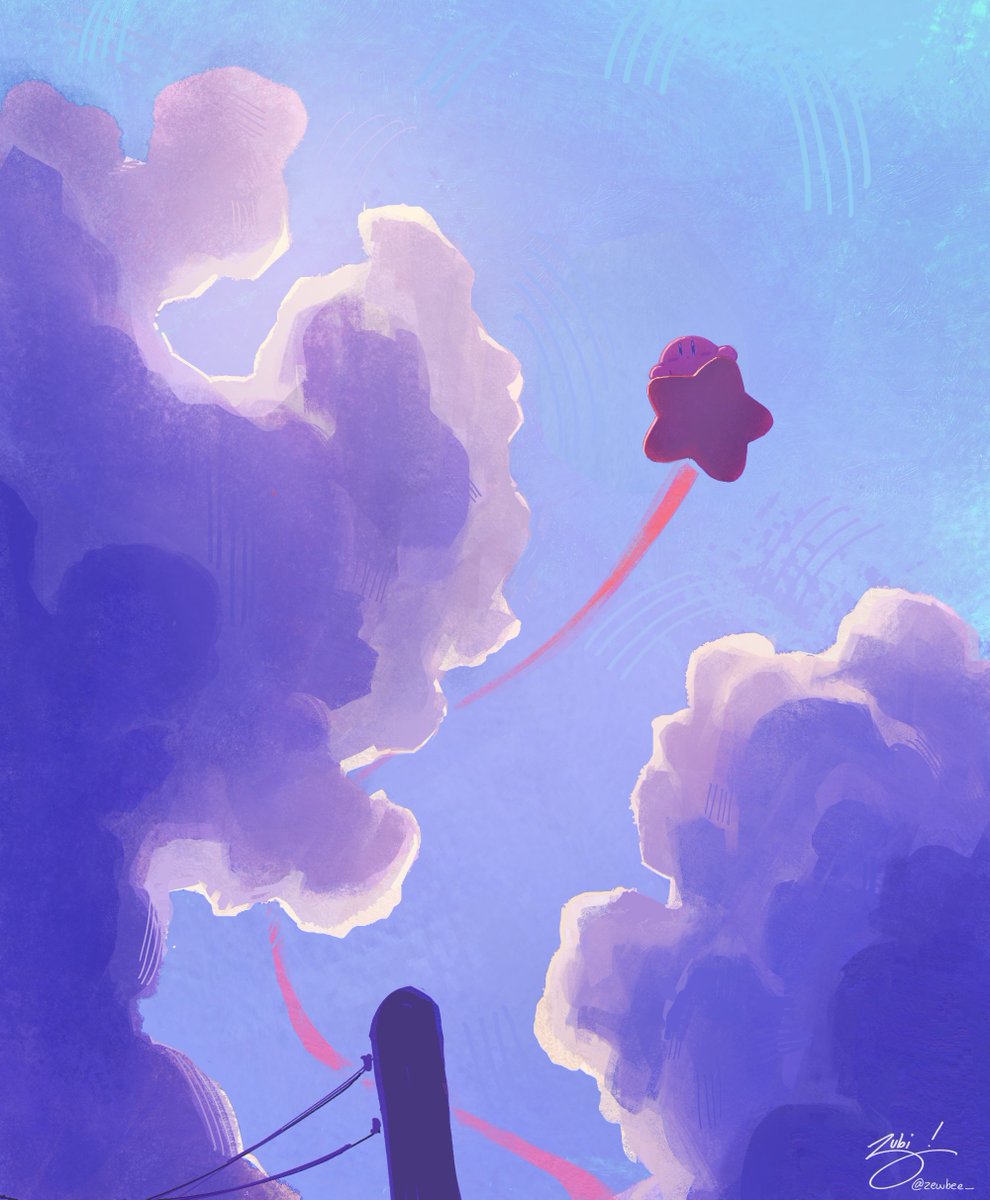 been painting more kirby and clouds ☁️⭐️