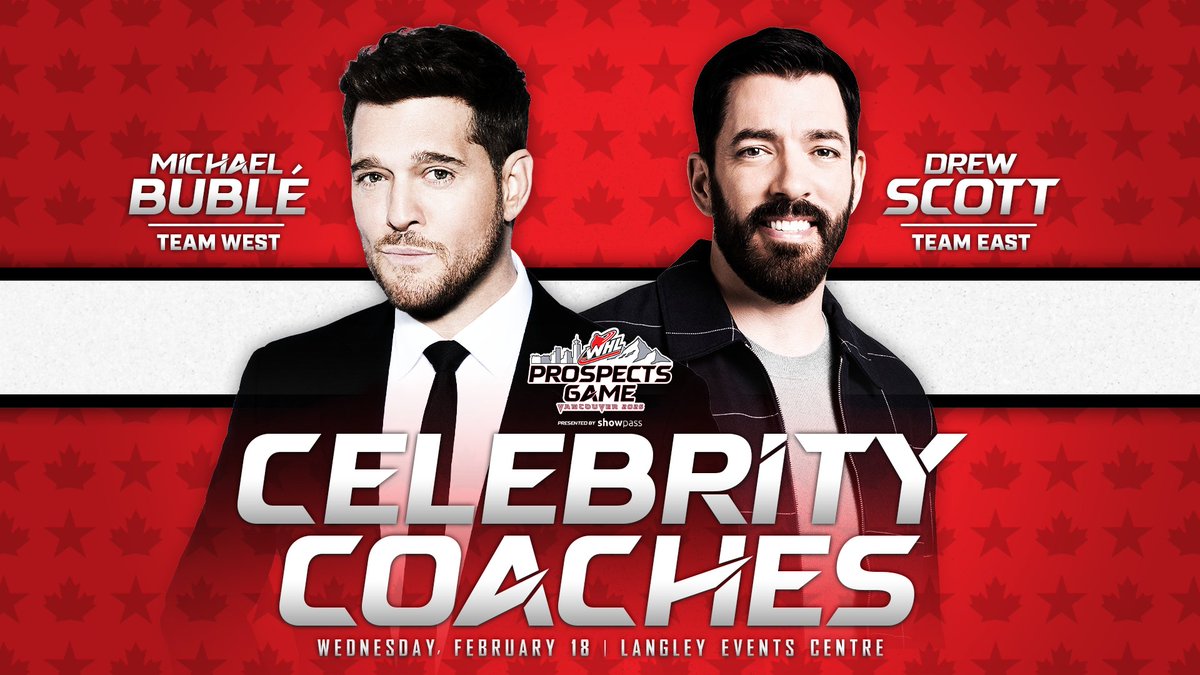 NEWS: We're thrilled to have our very own <a href="/MichaelBuble/">Michael Bublé</a> &amp; <a href="/MrDrewScott/">Drew Scott</a> behind the bench as celebrity coaches at the 2026 #WHLProspectsGame!

DETAILS ➡️ chl.ca/whl-giants/art…
