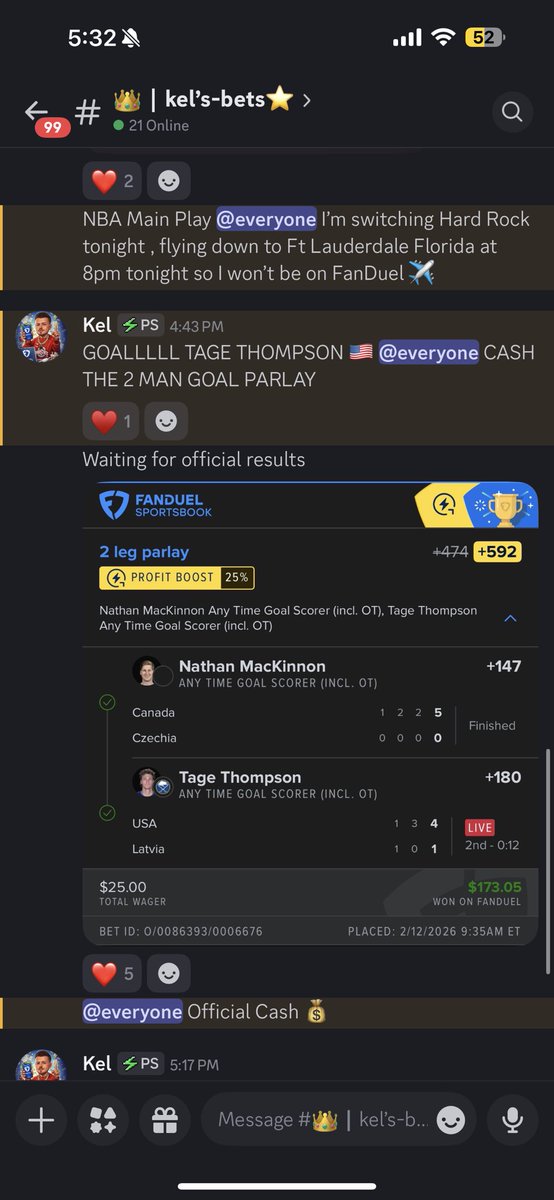 KelsBets192018's tweet photo. BANG ANOTHER ONE 🌟

MY FREE DISCORD CASHES DAILY. Another Olympic Hockey cash coming after the USA game concludes 🫡🫡🫡

NBA Main Play posted in my channel, my discord is FREE. Comment or DM me for the link 🗣️🗣️🗣️🗣️🗣️

Yesterday we banged a +1032 NBA play so don’t miss out 🗣️‼️ https://t.co/ujZW6wyu8R