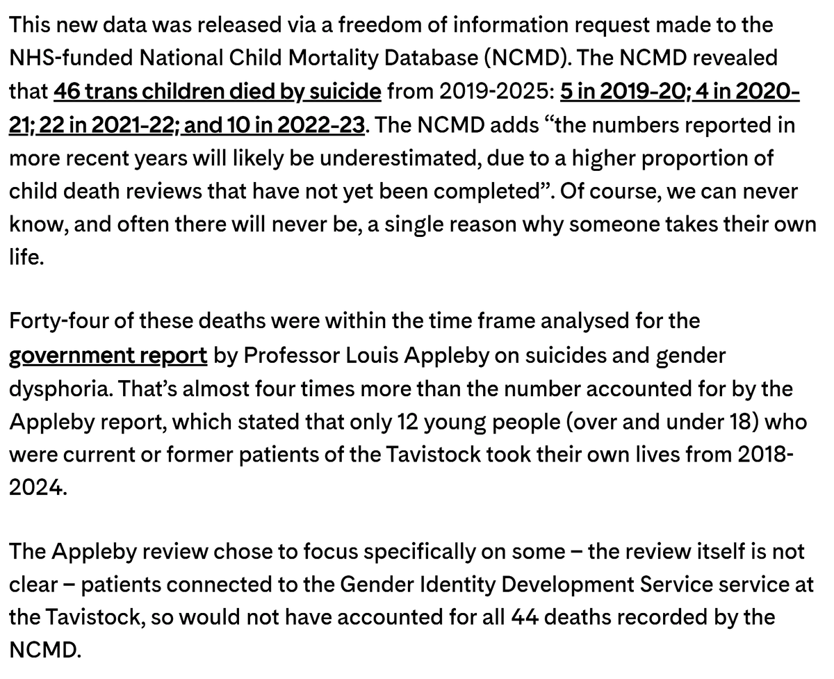 MxVivianWulf's tweet photo. Wes Streeting directly and callously decided to pursue the policies that killed nearly 50 children purely because of his bigoted views toward trans people.

Louis Appleby helped him cover up their deaths so he could continue to pursue the policies that have killed more. https://t.co/iqprcq3owp