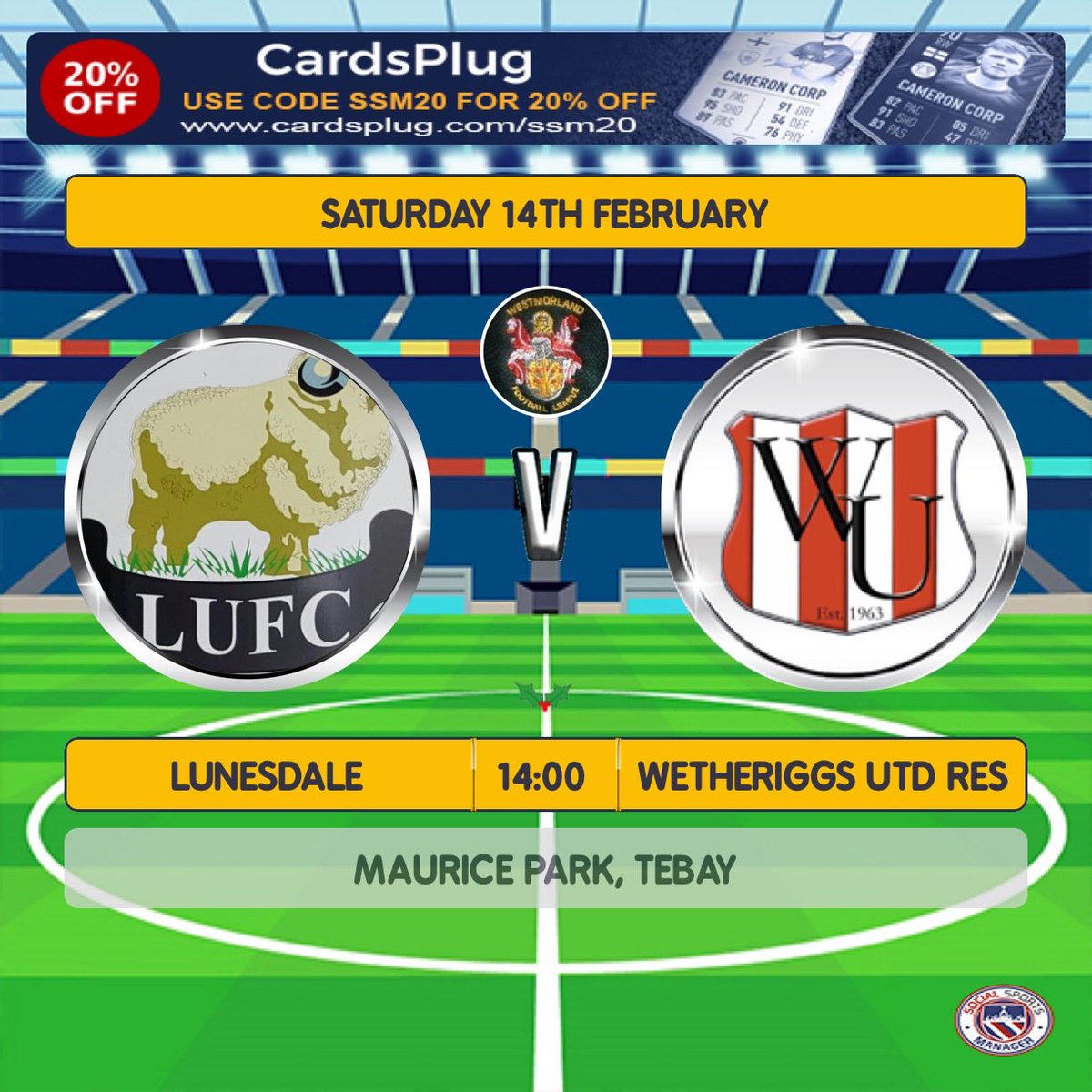 Just the one game for the club this weekend, the Reserves travel down the M6 to tebay to take on Lunesdale on Saturday!

#UpTheRiggs
🔴⚪️🔴⚪️
