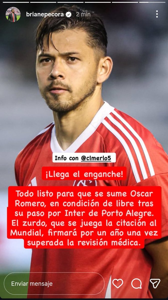 #Huracán Bombazo de <a href="/BrianEPecora/">Brian Pécora</a>: Oscar Romero jugará en el Globo. ¿Qué te parece?