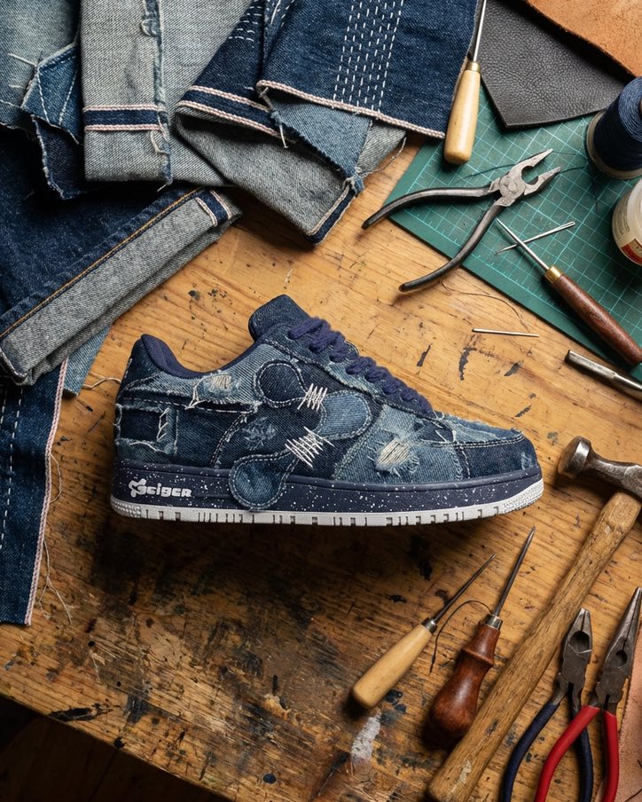 johnnyx_btc's tweet photo. “DISTRESSED PATCHWORK JAPANESE DENIM” @JohnGeigerCo SK8-01
Designed by @johnnyskicks aka @johnnyx_btc 

What are your thoughts!? Would you cop!?

@JohnGeiger_ 🫡 https://t.co/CSsj6OKIxy