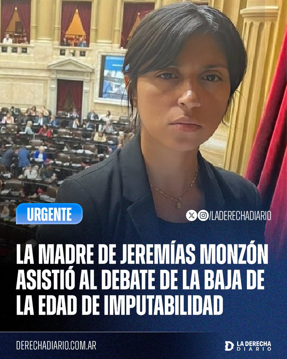 🚨🇦🇷 | SE HACE JUSTICIA: La madre de Jeremías Monzón, el joven santafesino de 15 años asesinado brutalmente por tres menores de edad, asistió al Congreso durante la aprobación de la Ley Penal Juvenil que baja la edad de imputabilidad, que ahora depende de su ratificación en el