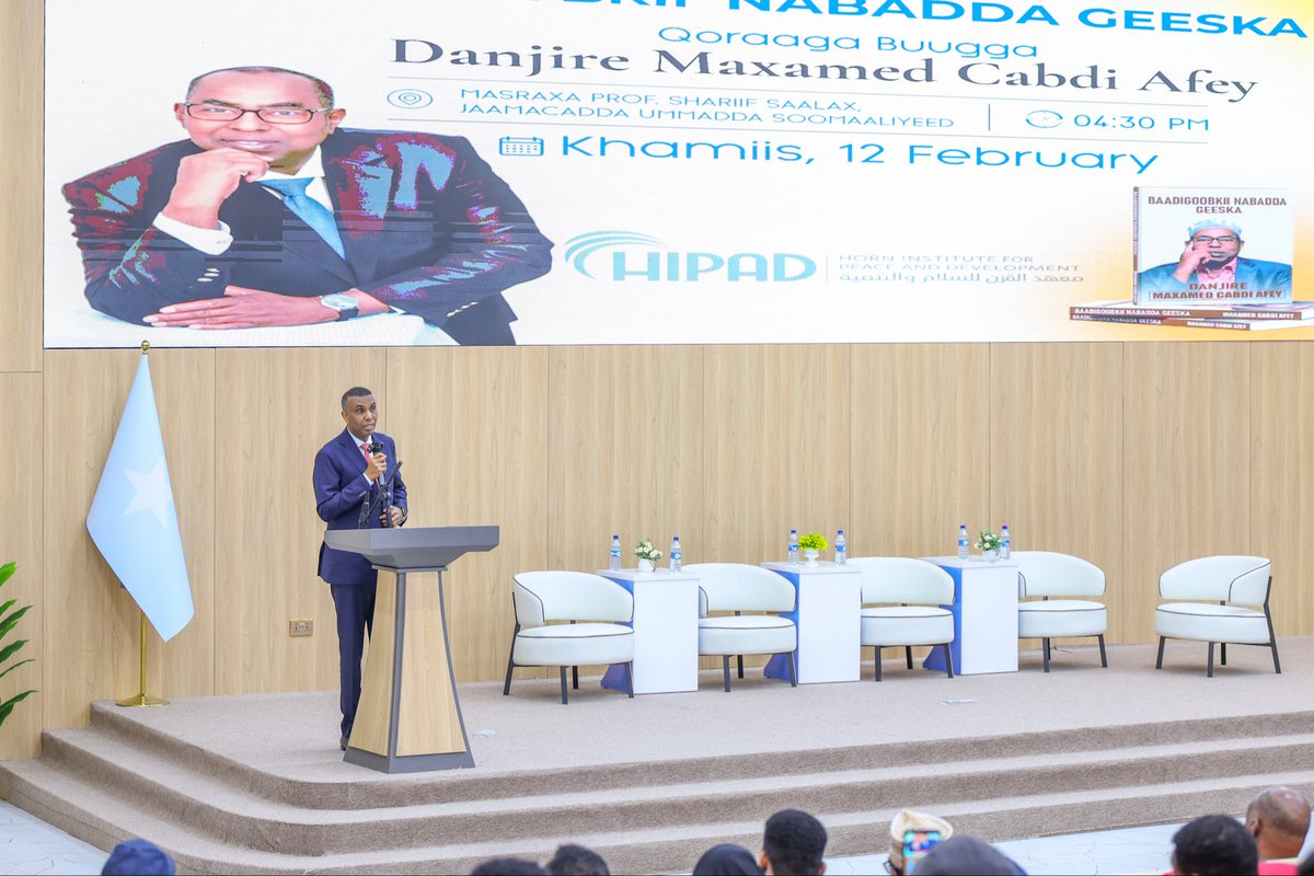 HamzaAbdiBarre's tweet photo. Congratulations to Ambassador Mohamed Abdi Affey on the historic launch of your book, Baadigoobkii Nabadda Geeska, at the Somali National University in Mogadishu.

Your tireless dedication to Somalia’s state-building, the advancement of peace, and bridging political divides across the Horn of Africa are contributions we deeply value. This work reflects a lifetime of diplomacy, courage, and vision for a stronger, more united region.

I am confident this book will inspire leaders, illuminate our shared journey, and strengthen the cause of lasting peace and progress throughout the Horn of Africa.