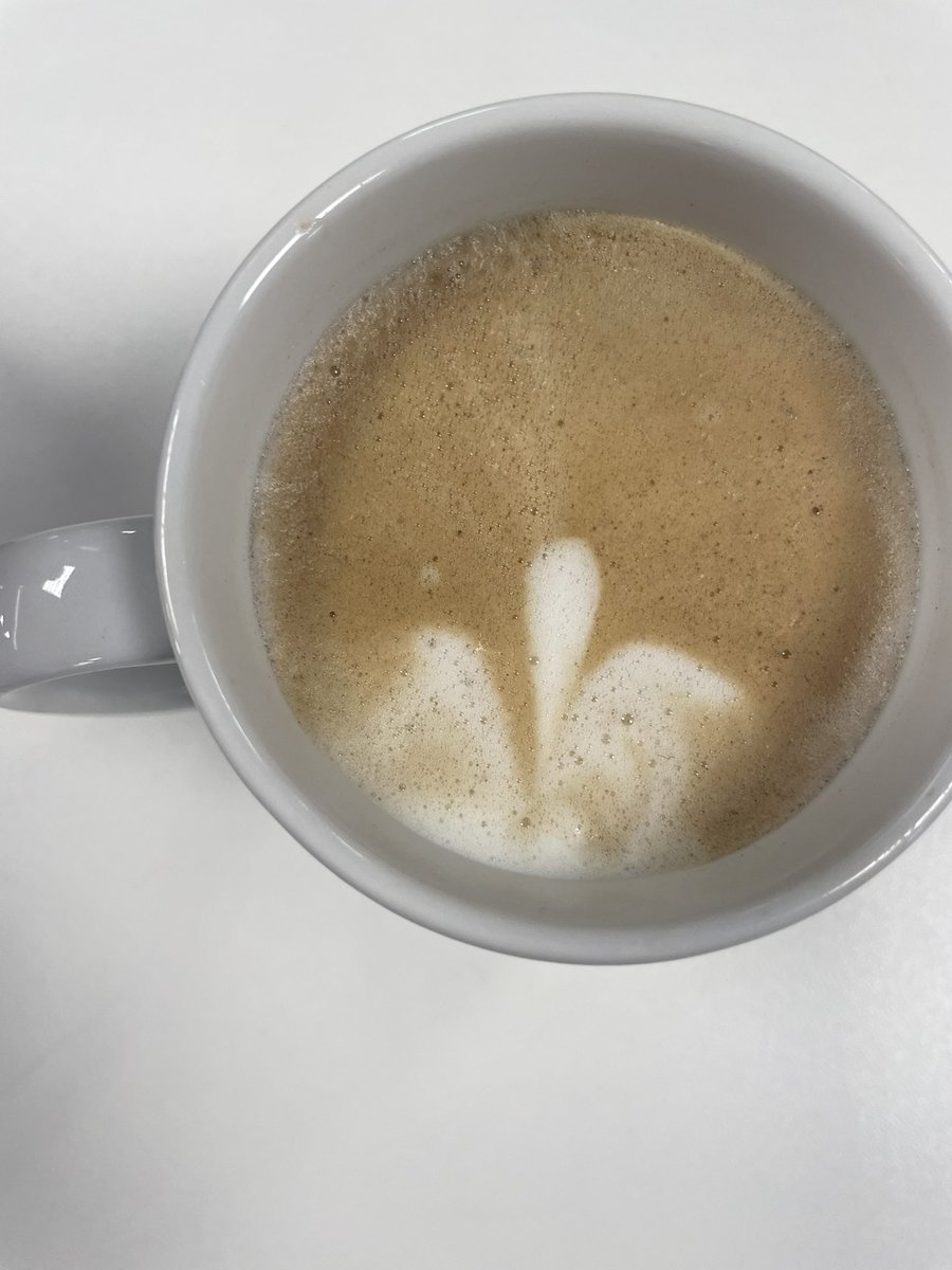 On day 2,102 of #BeThankful, I’m thankful for one of my team making me a coffee and trying to pour the milk like a barista ☕️