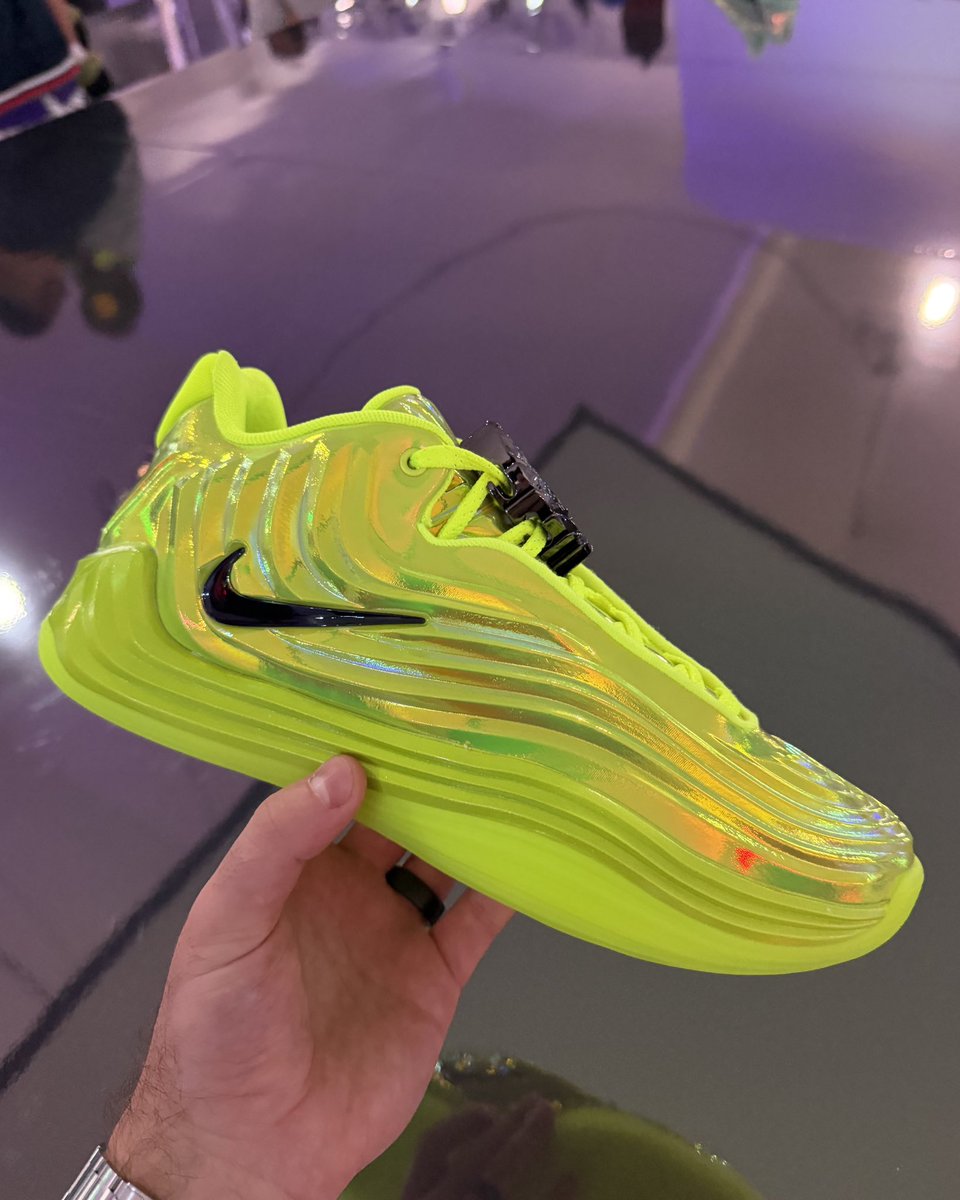 SoleRetriever's tweet photo. Checking out the Nike Giannis Freak 7 “Warning Label” at Foot Locker’s LA Live Activation 🔥 @Giannis_An34 https://t.co/an8SGe3SSK