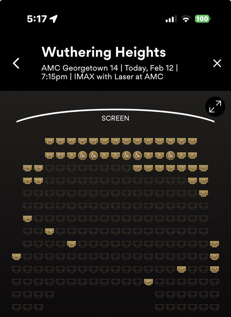 $AMC Georgetown selling out for #WutheringHeights Happy Valentines Day #AMC
