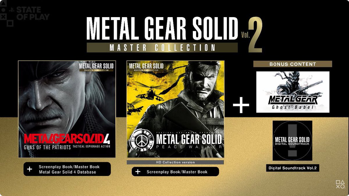 TrueGaming's tweet photo. 🚨🚨رسمياً وأخيرا ‼️‼️‼️

كونامي اعلنوا عن حزمة Metal Gear Solid Vol 2 

وفيها Metal Gear Solid 4 و Metal Gear Peace Walker 

قادمة 27 اغسطس ❗️ https://t.co/EbLXkM6maC