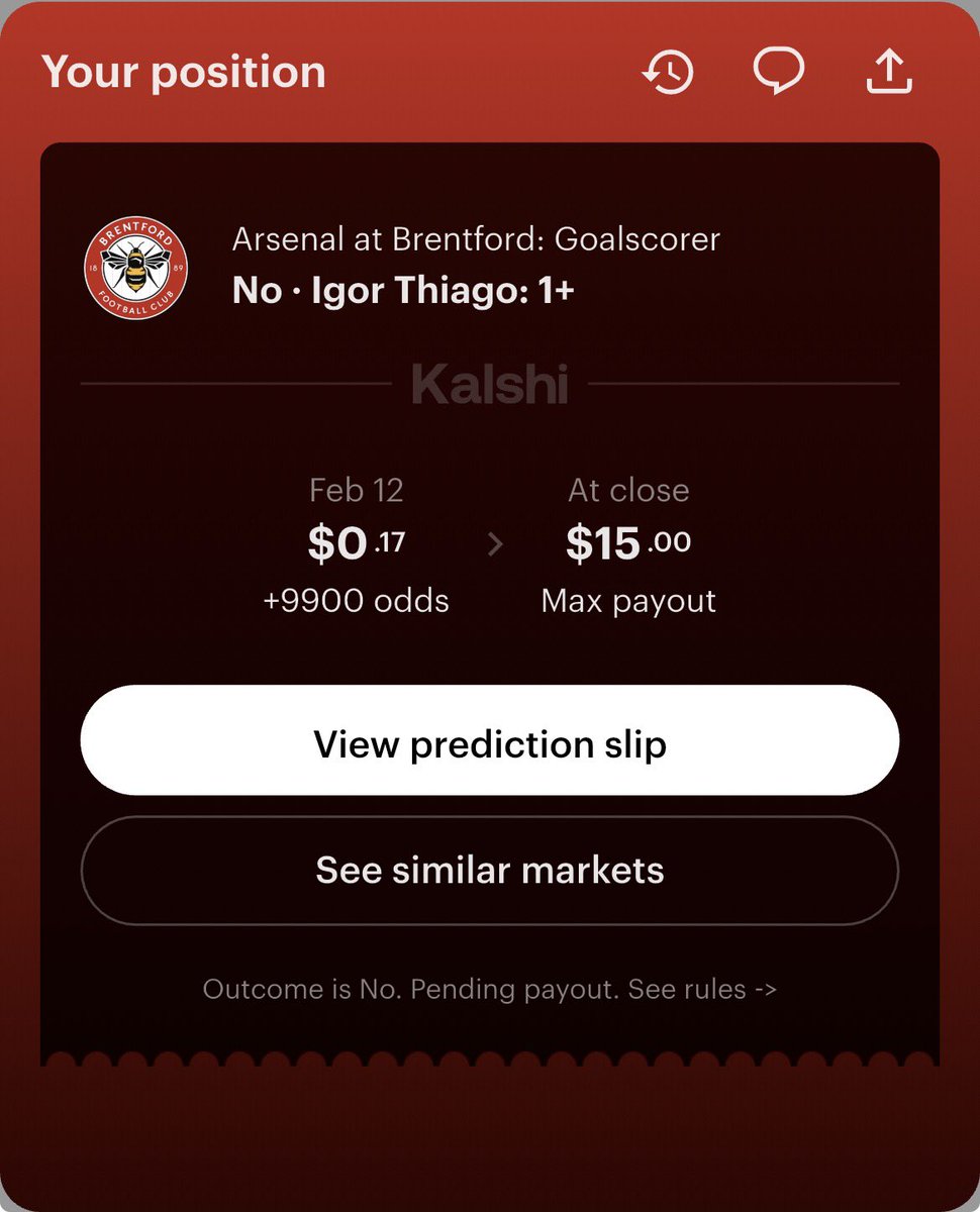 I’d rather they had won, but when I first saw this I went straight to deposit my bank account. Then I realized it was capped at 17c. +9900 is retarded lol