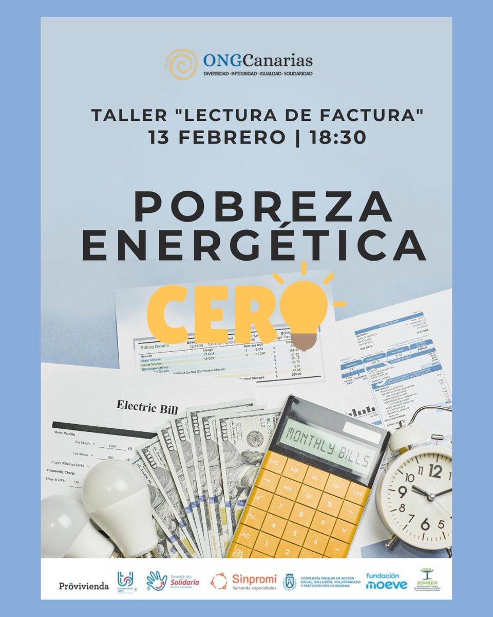 ong_canarias's tweet photo. 💡🔌 Último día de formación: uso eficiente de electrodomésticos, etiqueta energética y lectura de facturas para ahorrar.
Pequeños cambios, gran impacto 🌍💚
#PobrezaEnergética #AhorroEnergético #EficienciaEnergética https://t.co/JHcLcuIF45