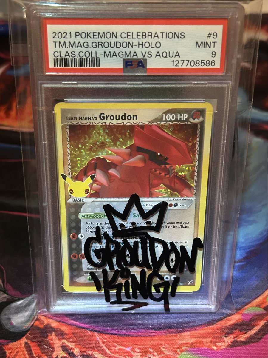 ❗️1st POKEMON GIVEAWAY ❗️

🔥 Team Magma’s Groudon PSA 9 🔥
With A Groudon King Signature
(On Sleeve)
&amp; 4 Base Set Fossil Cards 🦕

💥 ENTER NOW 💥 3 Steps
✅ Follow Me <a href="/GroudonKing/">GroudonKing</a> 
👍🏻 Like 
🔁Repost

Giveaway Ends Thursday February 19th
USA Entries Only. 1 Entry Per Person 👀😤