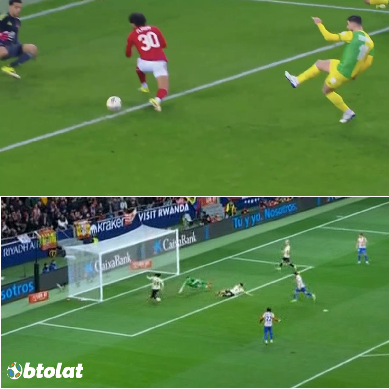 نفس طريقة الإنقاذ ولكن دفاعات الأهلي لم تستقبل رباعية. محمد هاني أنقذ الأهلي من هدف محقق أمام شبيبة القبائل في دوري أبطال إفريقيا. جول كوندي أنقذ برشلونة من هدف بنفس الطريقة لكنه خسر بالأربعة أمام أتلتيكو مدريد في نصف نهائي كأس ملك إسبانيا 