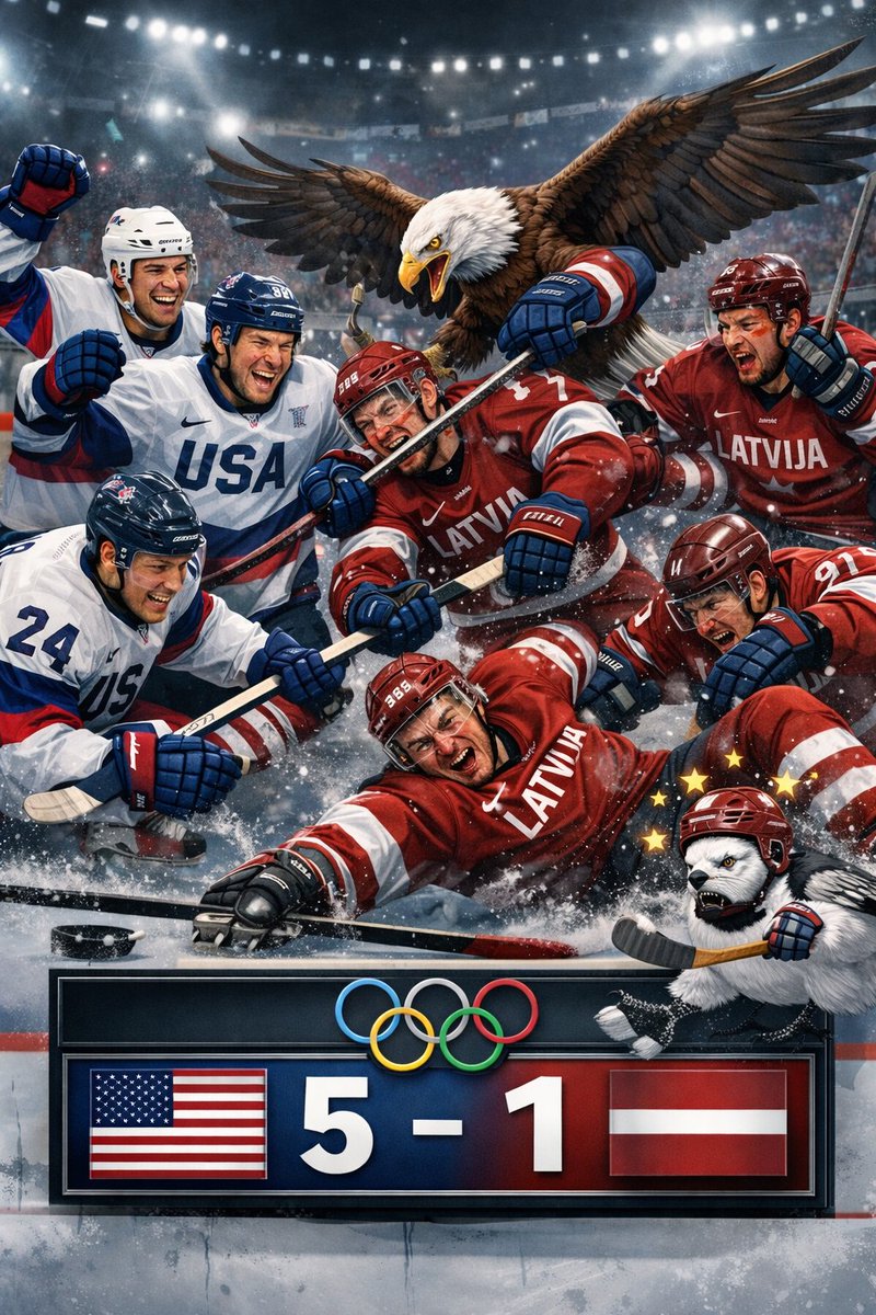 IKickaTouchdown's tweet photo. A nice United States 5-1 victory over Latvia to open up group play in men's hockey. 
#LATvsUSA | #Olympics | #OlympicHockey | #USAHockey | #USA | #MensHockey | #WinterOlympics https://t.co/7PdrDnqs5A
