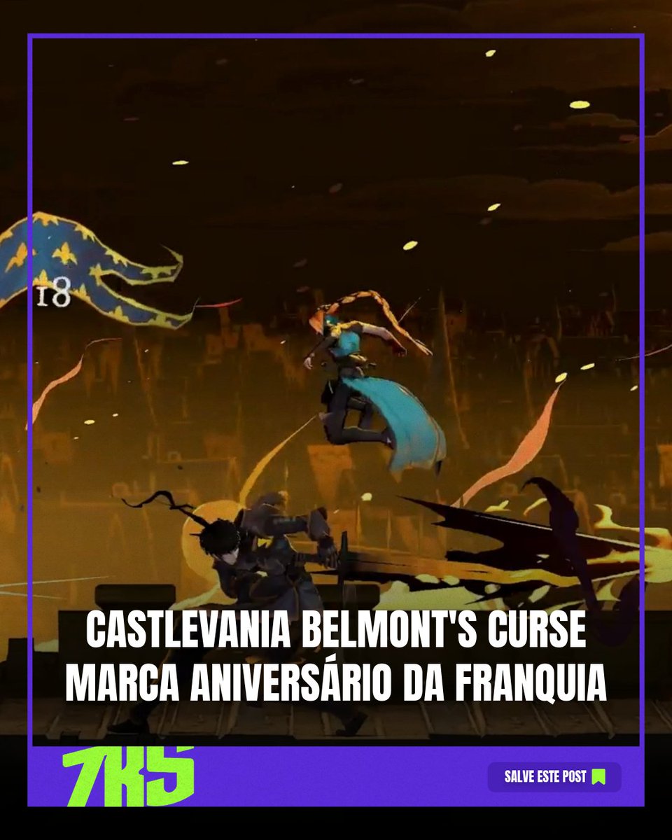 Prepare o chicote! Castlevania: Belmont's Curse foi anunciado para PlayStation em celebração aos 40 anos da franquia. 🧛‍♂️🏰 Uma nova jornada sombria nos aguarda ainda em 2026! 🗡️✨