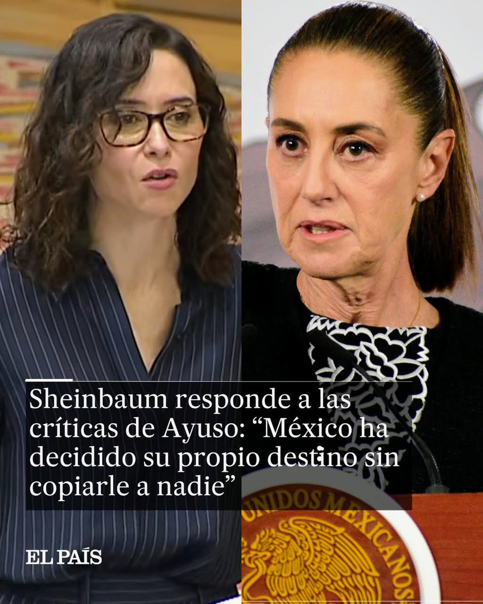 Gurutxe1's tweet image. 🔵 La presidenta de México, Claudia Sheinbaum, ha salido a defender el proyecto de su Gobierno ante las afrentas de la presidenta de Madrid, Isabel Díaz Ayuso, quien ha equiparado la Administración mexicana con la dictadura cubana.