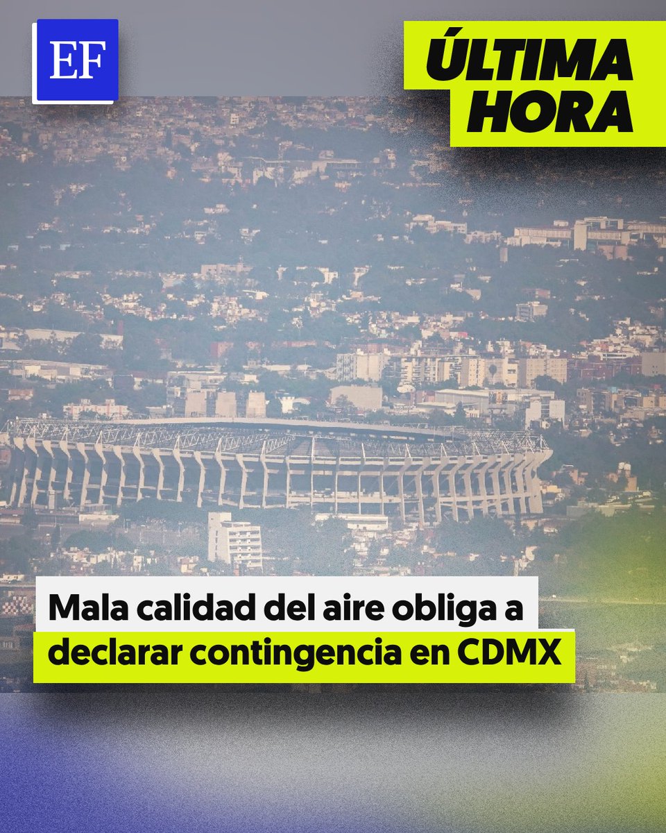ElFinanciero_Mx's tweet photo. #ÚLTIMAHORA 🚨 La Comisión Ambiental de la Megalópolis activó la Fase 1 de contingencia por mala calidad del aire. Con la medida, entra en vigor el Doble Hoy No Circula para reducir contaminantes en la CDMX
https://t.co/n6IXnj1ijd https://t.co/pWb9qlu4La