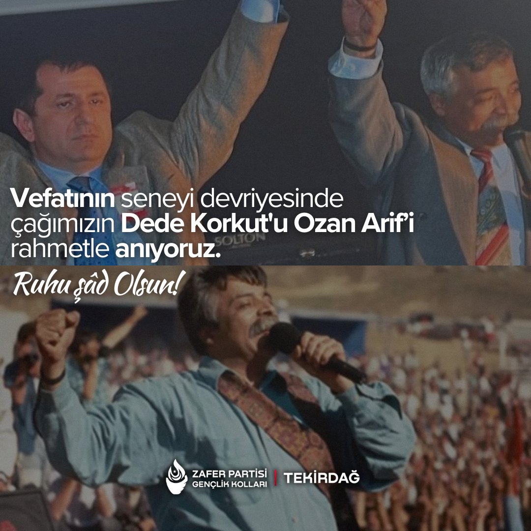 "Bu kendi dilinden kendi tarifi,
Esirgemen bir Yasin-i Şerif'i, 
Vatan hasretiyle Ozan Arif'i, 
İki gözü açık öldü yazsınlar!"

#OzanArif