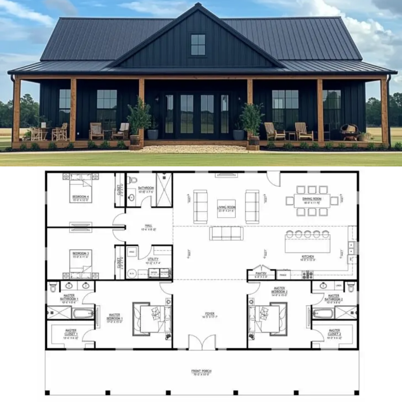 BarndoLife's tweet photo. Would you choose this barndominium floor plan?
