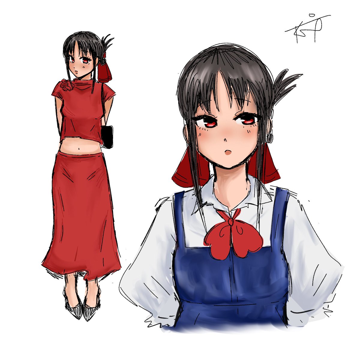 Quería agarrar inspo para mis outfits pero terminé dibujando a Kaguya con estos outfits 
#kaguyasama #kaguyasamaloveiswar