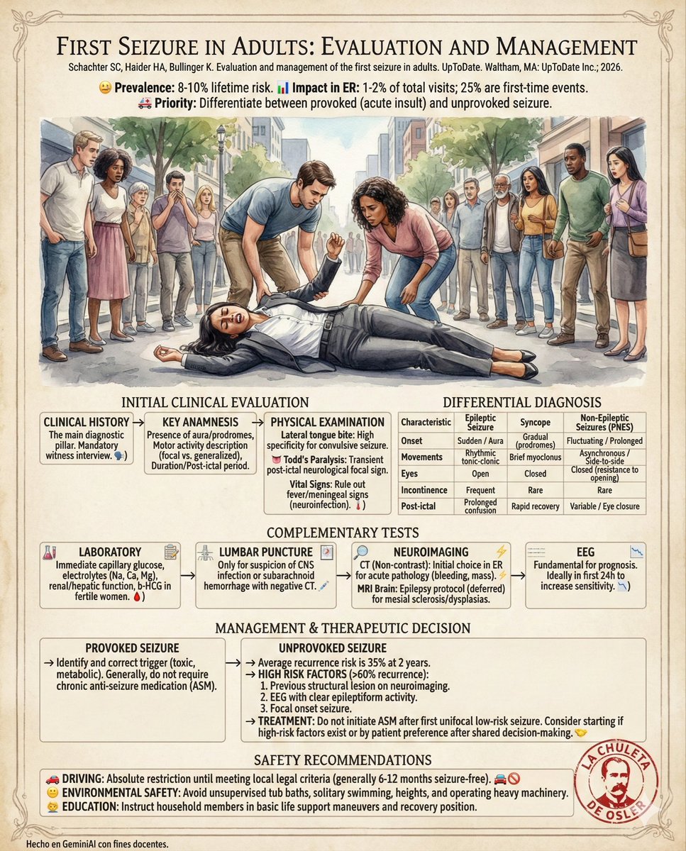 chuletadeosler's tweet photo. First seizure in adults: evaluation and management.
#FOAMgp #MedEd #FOAMed #FOAMcc #FOAMem #PHEM #PrimaryCare https://t.co/cdVEONBiZ4