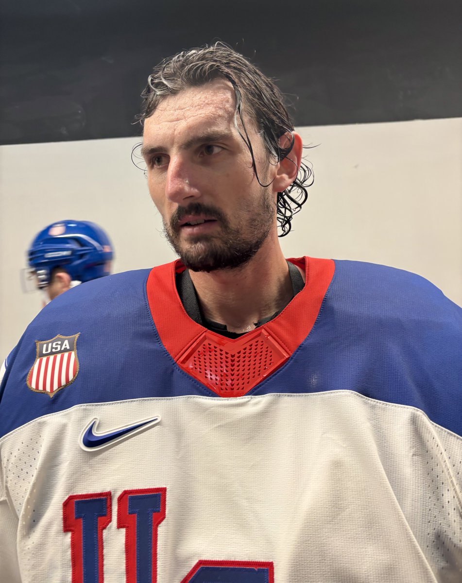 Connor Hellebuyck on the difference between how the IIHF and NHL call goalie interference: “Well, they’re different every year in the NHL, too. So, who knows?” 🇺🇸