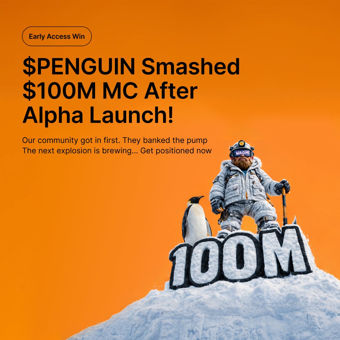 🐧 $PENGUIN still marching on!

Right after launching on Bybit Alpha, $PENGUIN smashed straight to $100M market cap.

👉 Join Alpha: i.bybit.com/1abgn3j6